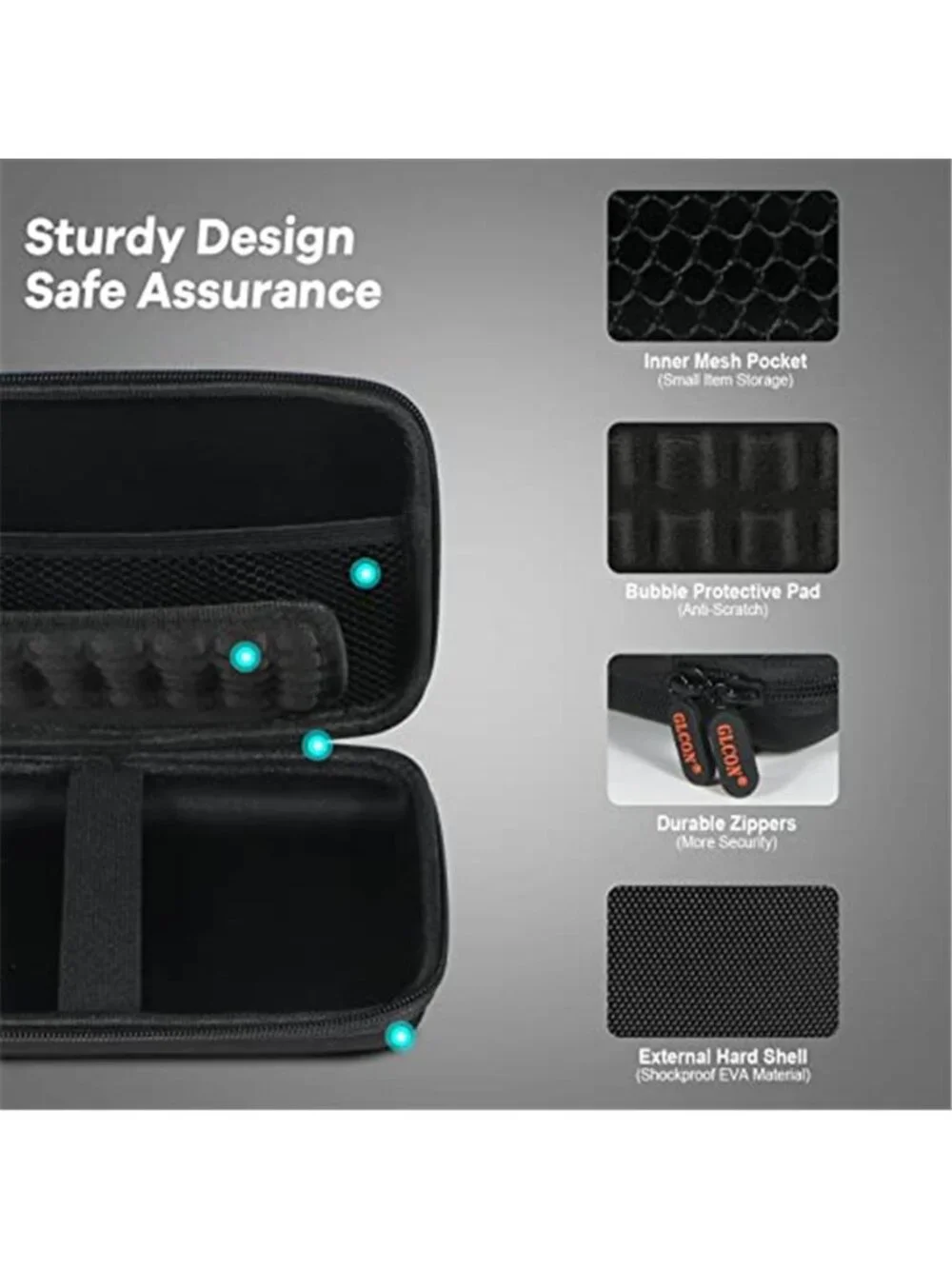 Shockproof Hard Shell Carrying Case for GPS, External Hard Drive, Power Bank